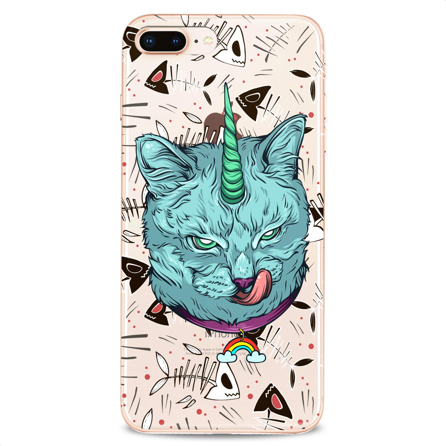 Premium Flexible TPU Phone Case for iPhone 16/15/14/13/12/11 Pro Max/Plus/Mini/Xs/Xr/X/8/7/6/5/SE - Slim Clear Silicone Cover with Cute Unicat Design for Women & Teens (Green) | Perfect for Everyday Protection & Stylish Outfits