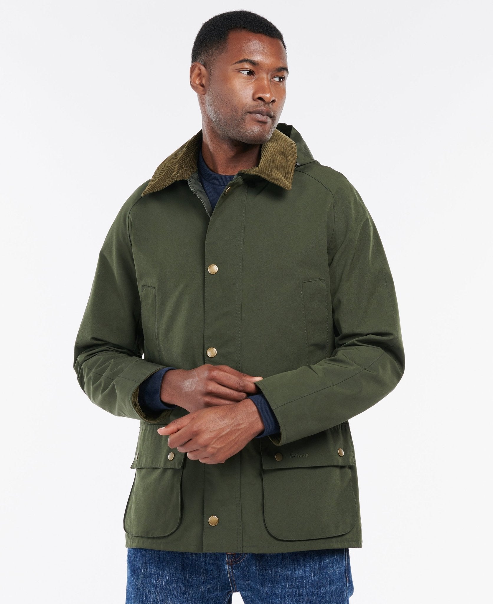 BARBOUR Waterproof Ashby Jacket for Men - Classic Waxed Cotton Outdoor Coat in Sage Green | Rainproof Windbreaker for Hiking, Camping & Urban Commute