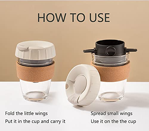 **Reusable Pour Over Coffee Maker - Portable Single Cup Travel Dripper with Collapsible Arms & Cup | Paperless Mini Coffee Filter for Camping, Office & Home Brewing**