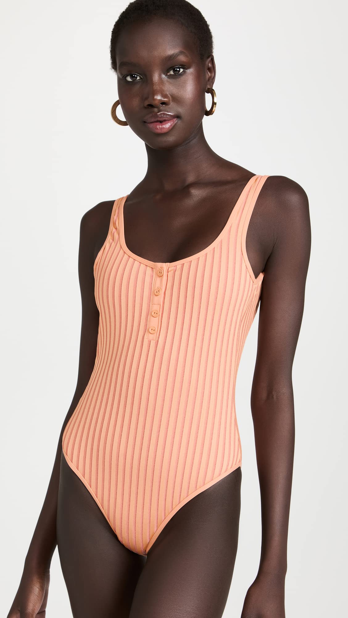 L*Space Two-Tone Rib Float One Piece Swimsuit - Classic Tangy & Bougainvillea Print, Size 8 | Perfect for Beach Vacations, Pool Parties & Summer Getaways