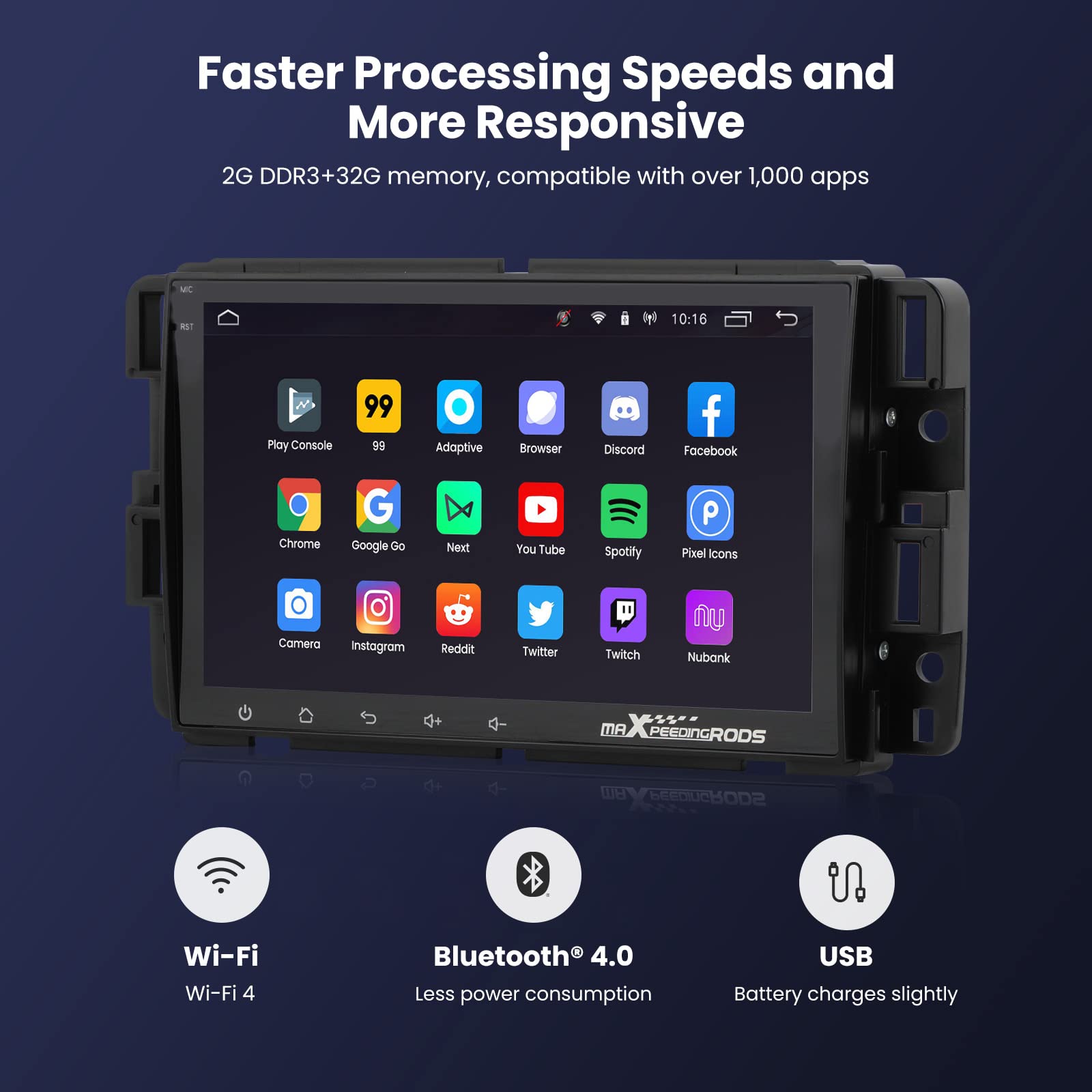 maXpeedingrods 8 Inch IPS Touch Screen Car Stereo Radio for Chevy Silverado GMC Sierra Chevrolet Tahoe Buick Enclave - Wireless Apple CarPlay & Android Auto, GPS Navigation, Bluetooth WiFi, 2G+32G - Perfect for Road Trips & Daily Commuting