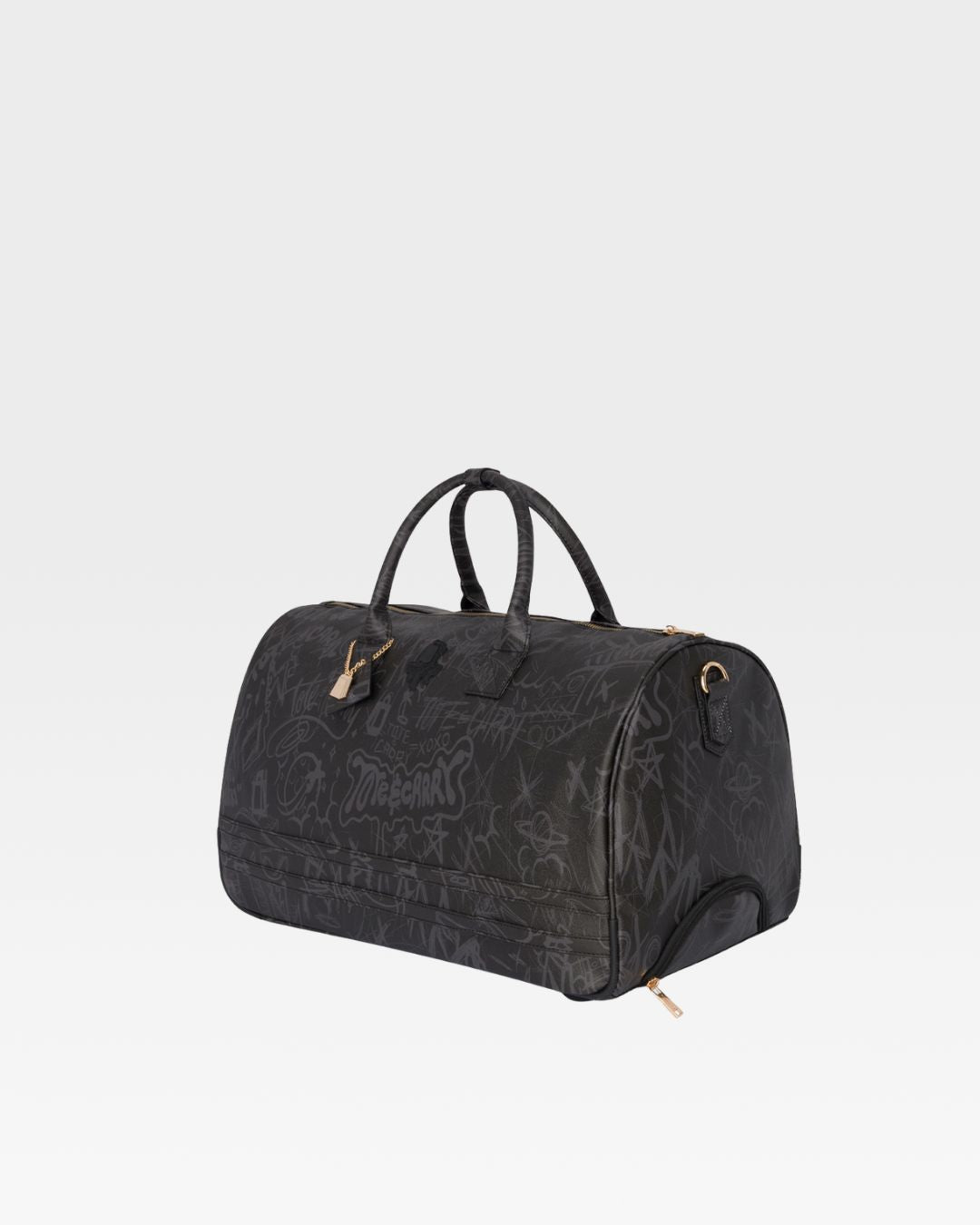 Black Graffiti Tombstone Roller Duffle Bag Set - Stylish Travel Luggage for Urban Adventures & Halloween Costume Accessories