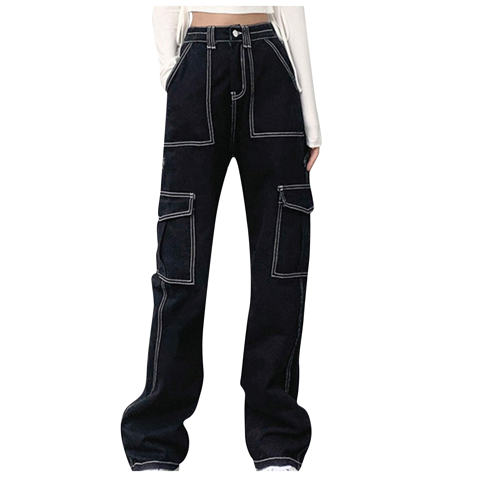 Women's Hemlock Mid Jeans - Straight Leg Baggy Pants for Casual Wear