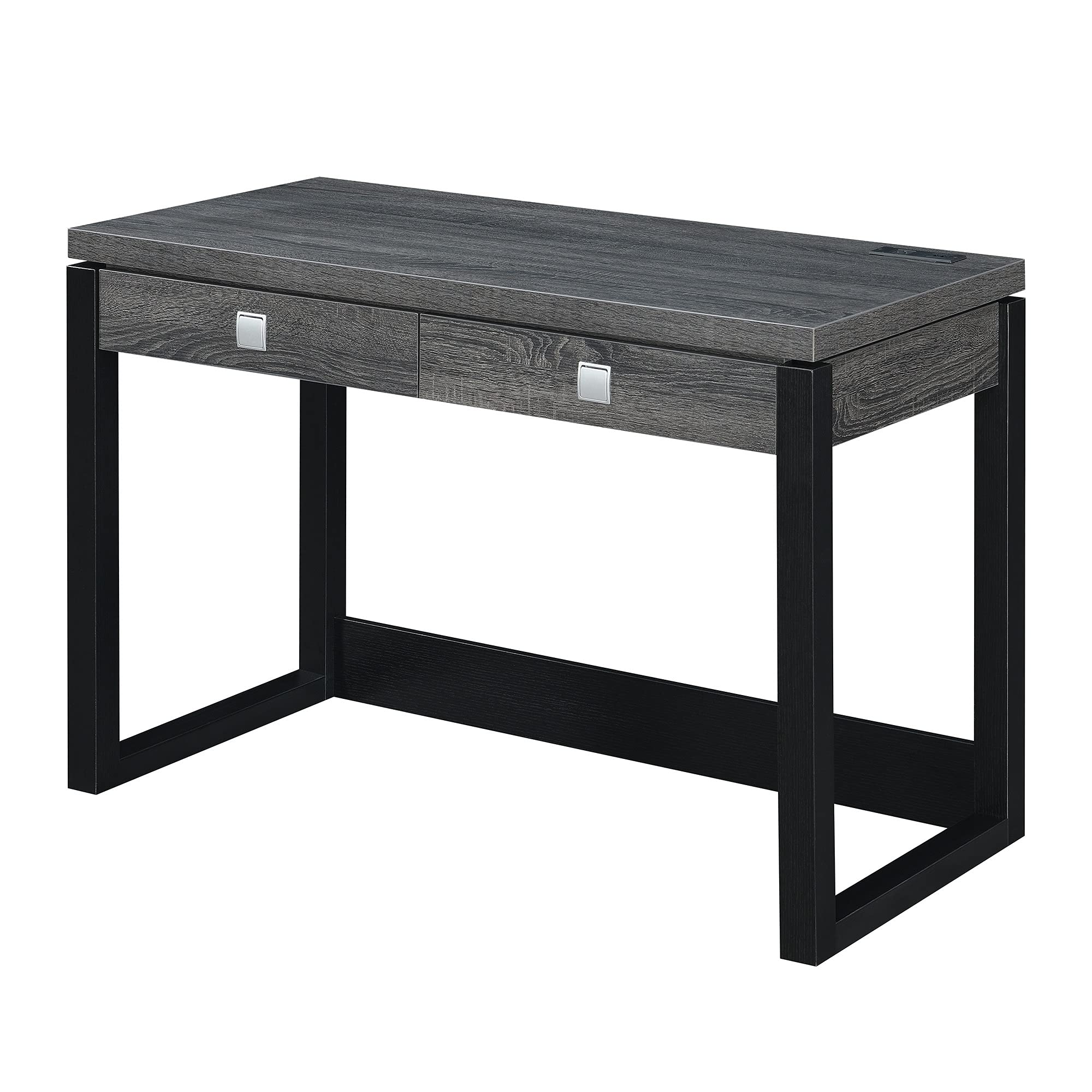 Ergode Newport 2 Drawer Office Desk with USB Charging Station - Modern Writing Desk for Home Office, Study & Workspace Organization