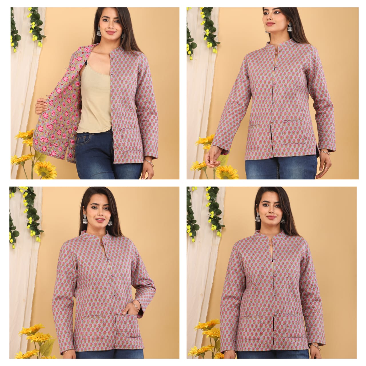 Reversible Short Quilted Jacket for Women - Lightweight Puffer Vest Coat with Front Pockets | Perfect for Fall, Winter & Outdoor Activities