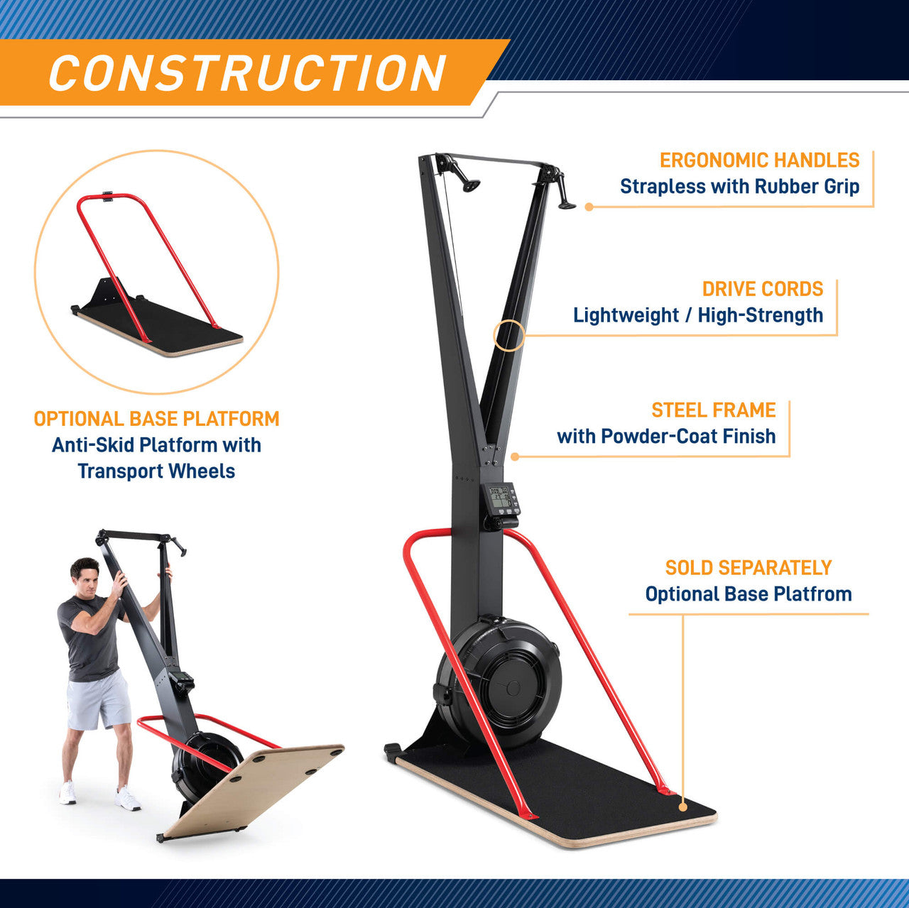 Marcy Cross Country Ski Trainer NS-0357 | Indoor Ski Exercise Machine for Home Workouts | Perfect for Winter Training & Fitness