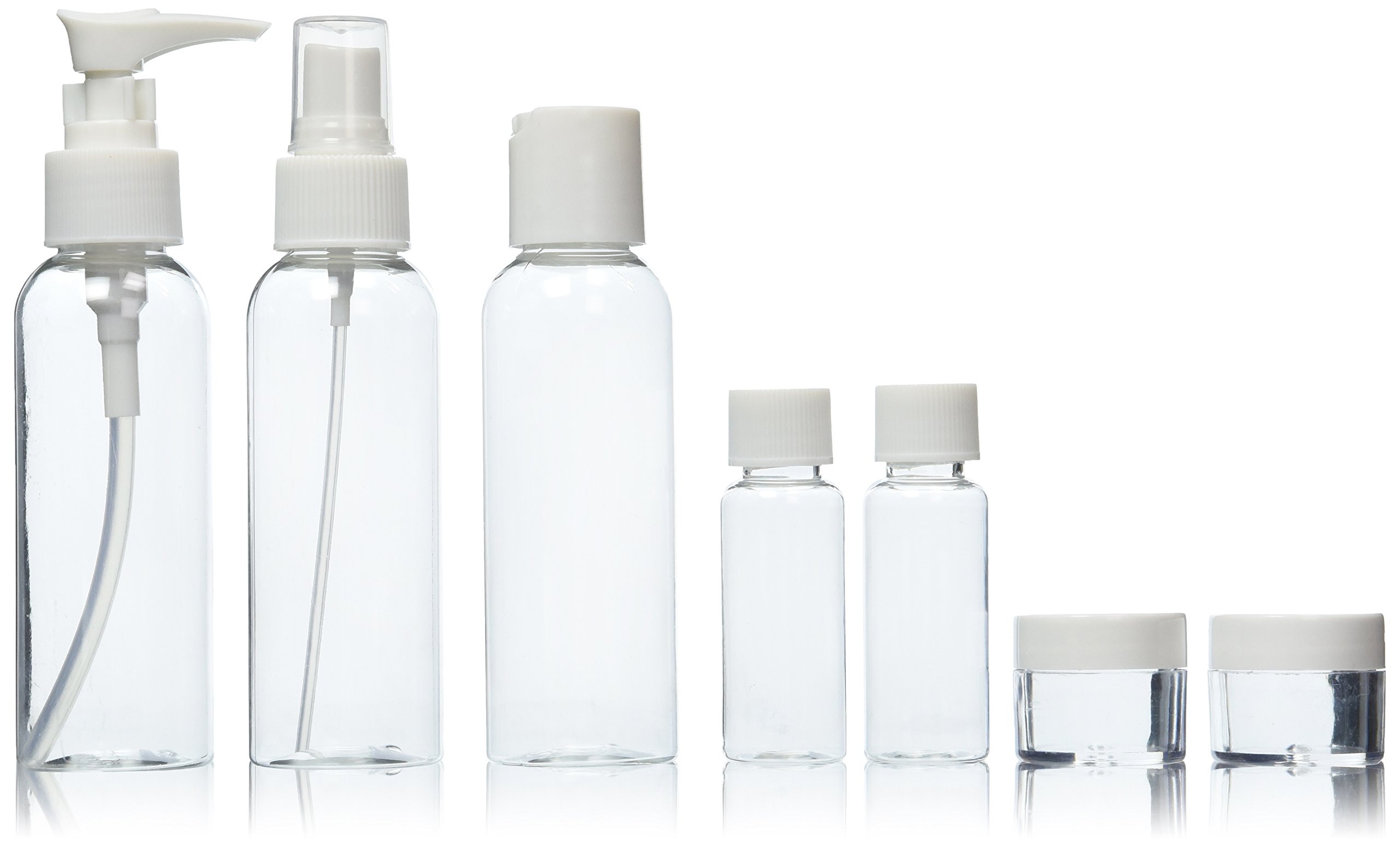 Soft 'N Style 7-Piece Travel Bottle Set for Toiletries - Leak-Proof, TSA Approved, Perfect for Airplane Carry-On & Vacation Essentials