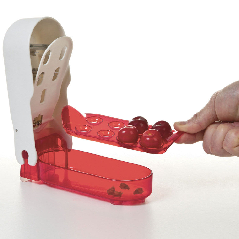 STARFRIT 094234 Cherry Pitter - Stainless Steel Cherry Pitter Tool for Easy Cherry Pitting - Perfect for Baking, Canning, and Fruit Salad Preparation