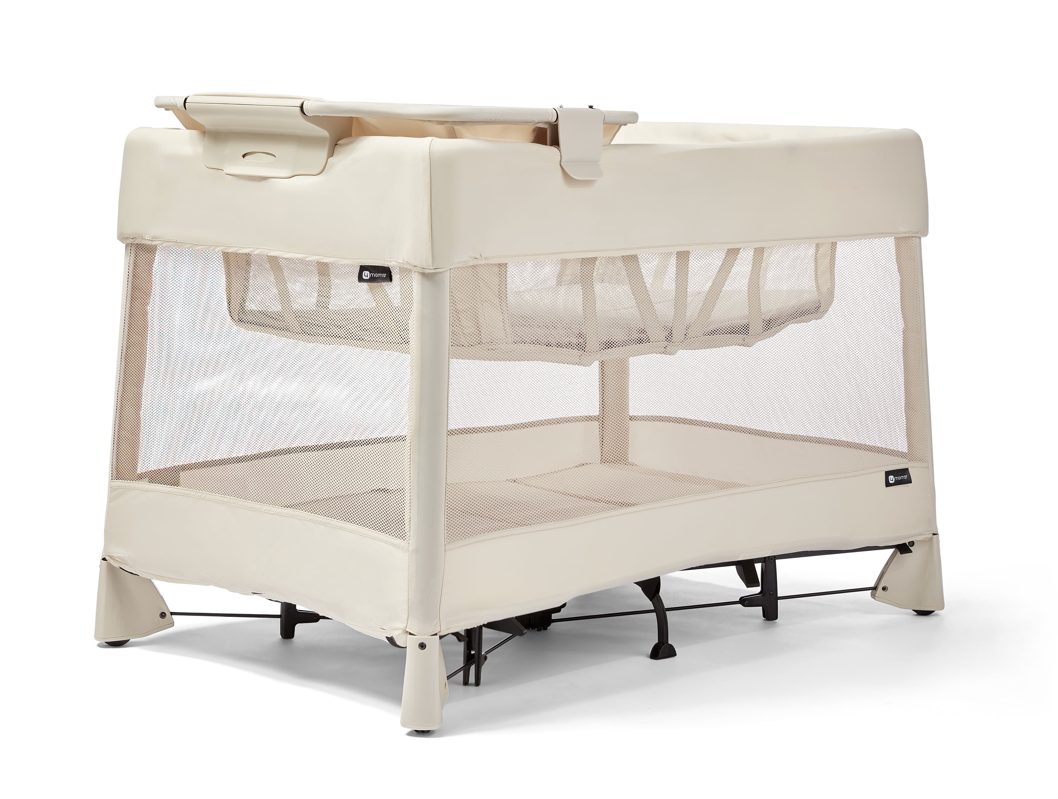 4moms Breeze Plus Playard with Bassinet & Changing Station - Portable Baby Playpen for Travel, Nursery, and Daycare Use