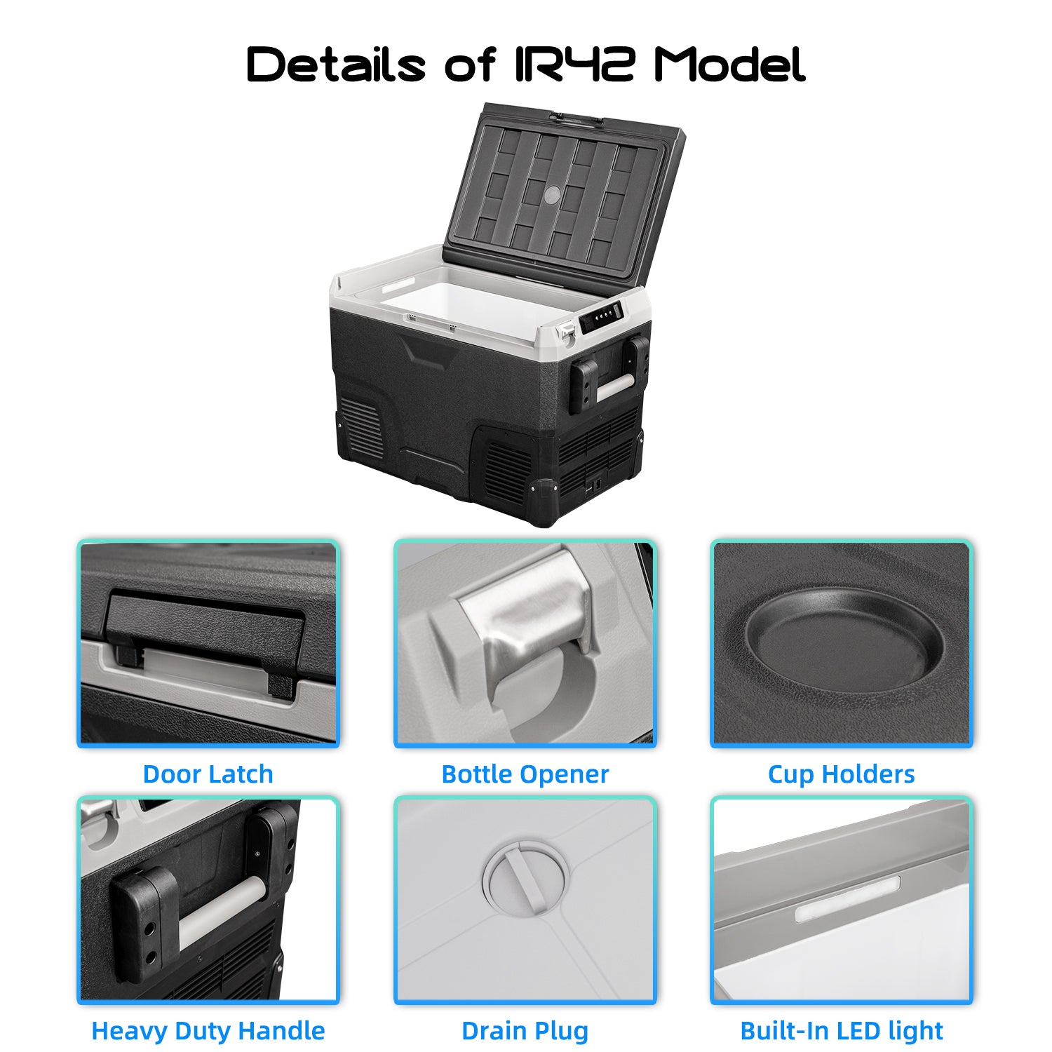 Alpicool IR42 12V/24V Portable Car Refrigerator 42 Quart Grey - Perfect for Road Trips, Camping & Outdoor Adventures