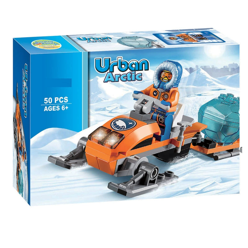 44-Piece Arctic Snowmobile Toy Set for Kids - Durable Plastic Winter Adventure Playset - Perfect for Indoor & Outdoor Snow-Themed Playtime