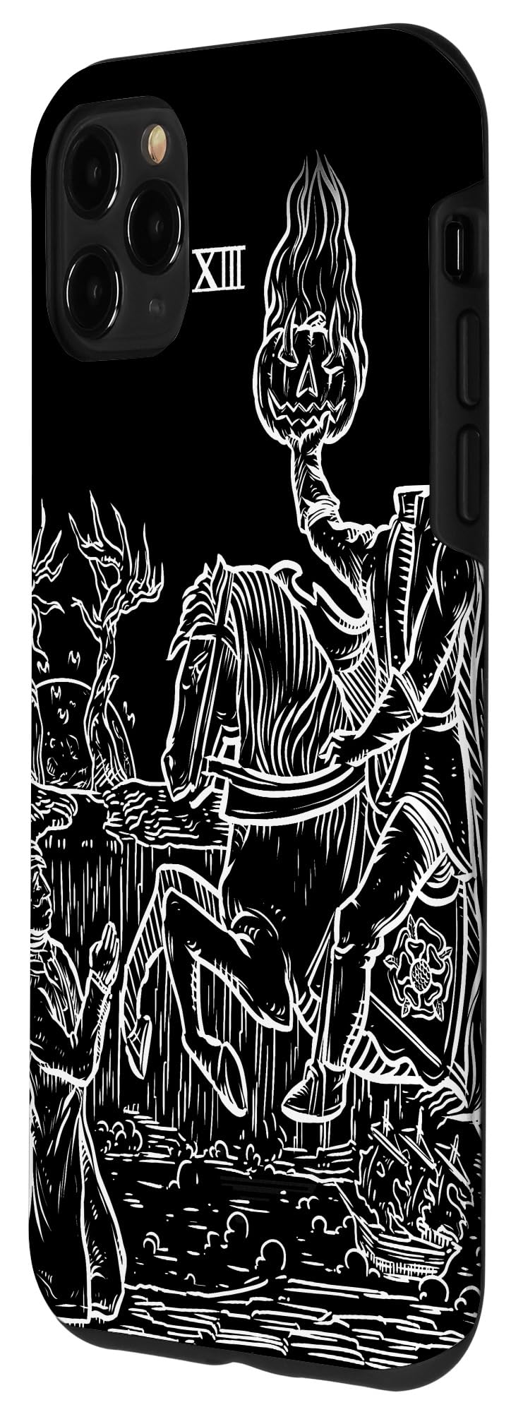 Death Tarot Card Headless Horseman iPhone 11 Pro Max Case - Spooky Halloween Horror Phone Cover for Protection | Perfect for Halloween Parties, Horror Fans & Gothic Style Lovers