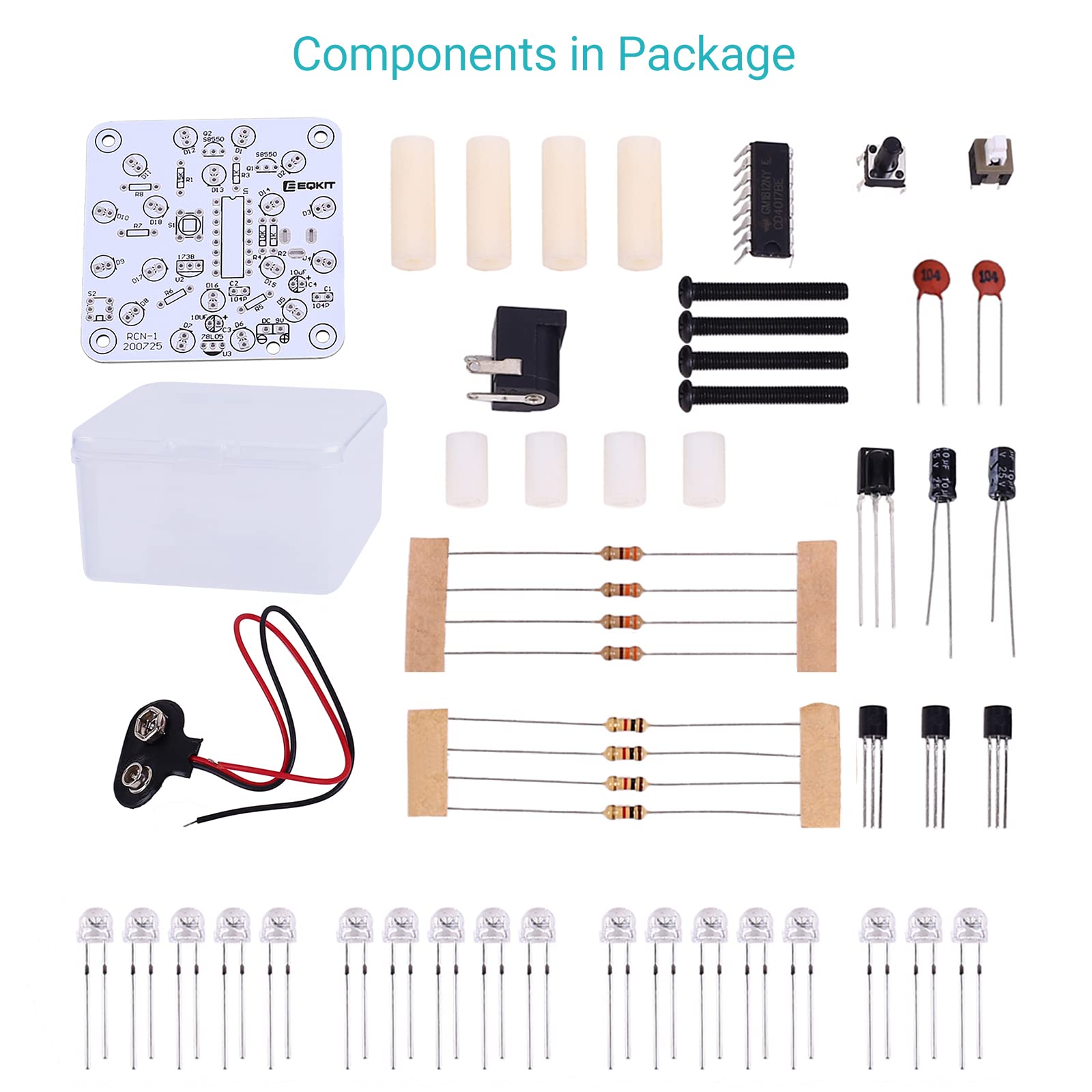 MiOYOOW DIY LED Lamp Kit - 18 White LED Night Light Soldering Practice Kit for Beginners, Students & DIYers | Perfect for Electronics Projects, STEM Learning & Home Decor