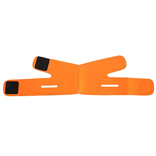Breathable Face Slimming Strap - Double Chin Reducer & Skin Tightening Bandage with Stretch Fabric - Orange - Perfect for Home Use, Workouts & Beauty Routines