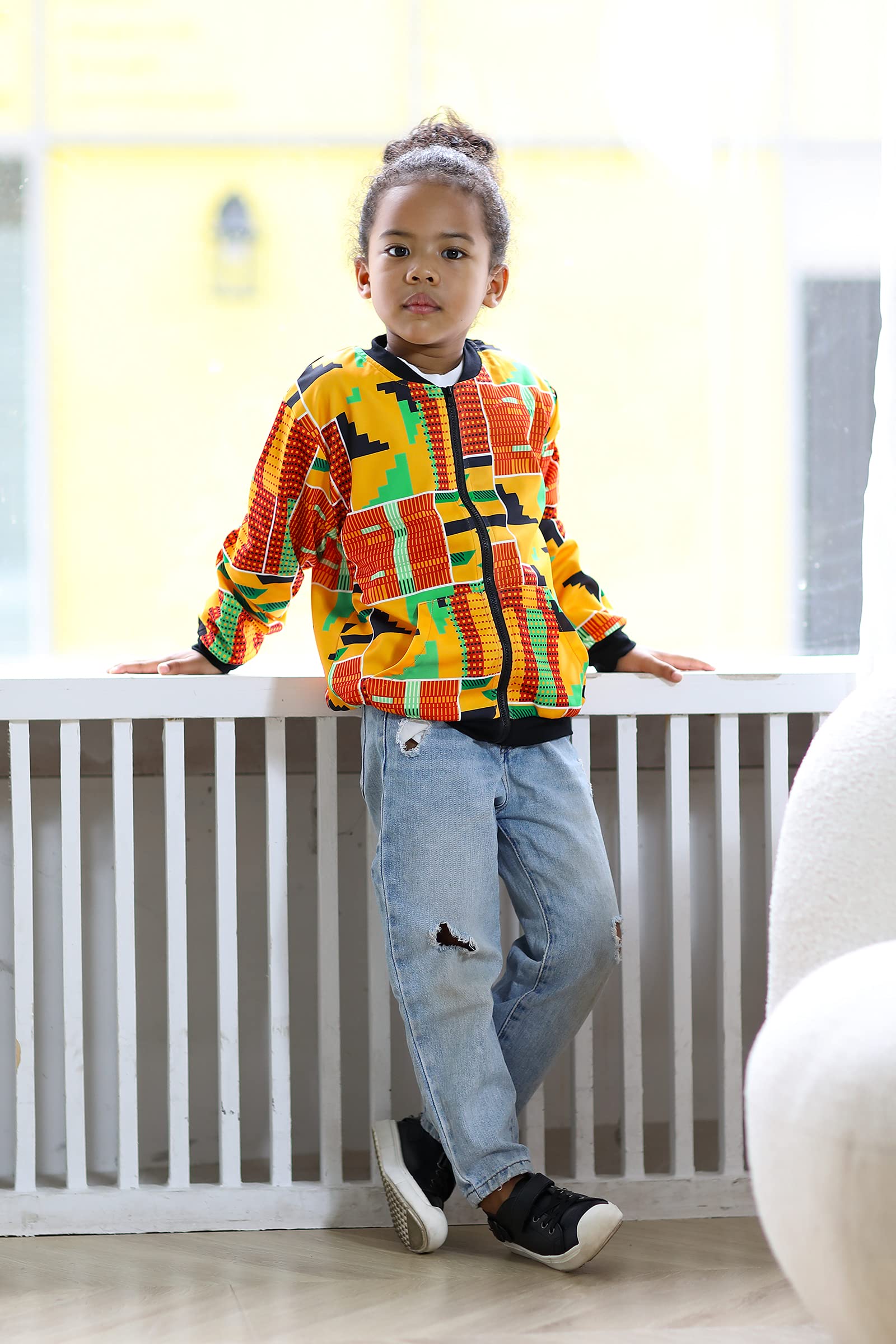 African Print Kids Coat - YOUNGER TREE Dashiki Jacket & Kente Clothes for Boys & Girls | Traditional African Wear for Parties, Cultural Events & Everyday Fashion
