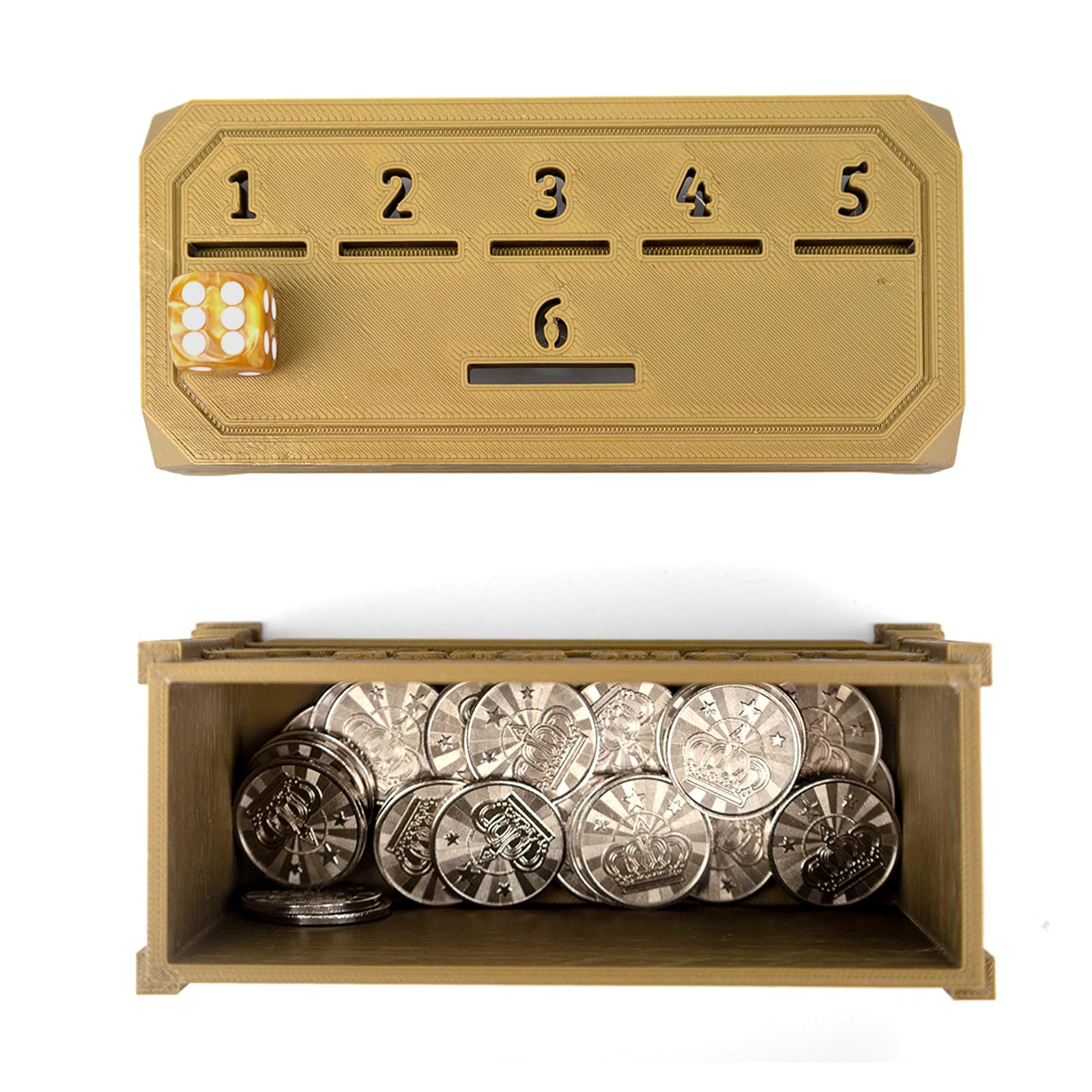 Coin Drop Game - Classic Board Game with 30 Metal Coins, Fancy Gift Box, Dice & Instructions | Fun Family Party Game for Kids & Adults | Perfect for Birthday Parties, Game Nights & Classroom Activities