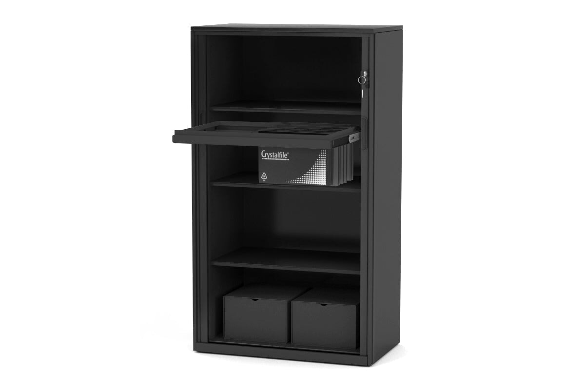 Tambour Sliding Door Storage Cabinet - Metal Closet Organizer [1325H x 900W] - Perfect for Bedroom, Office, or Garage Storage Solutions