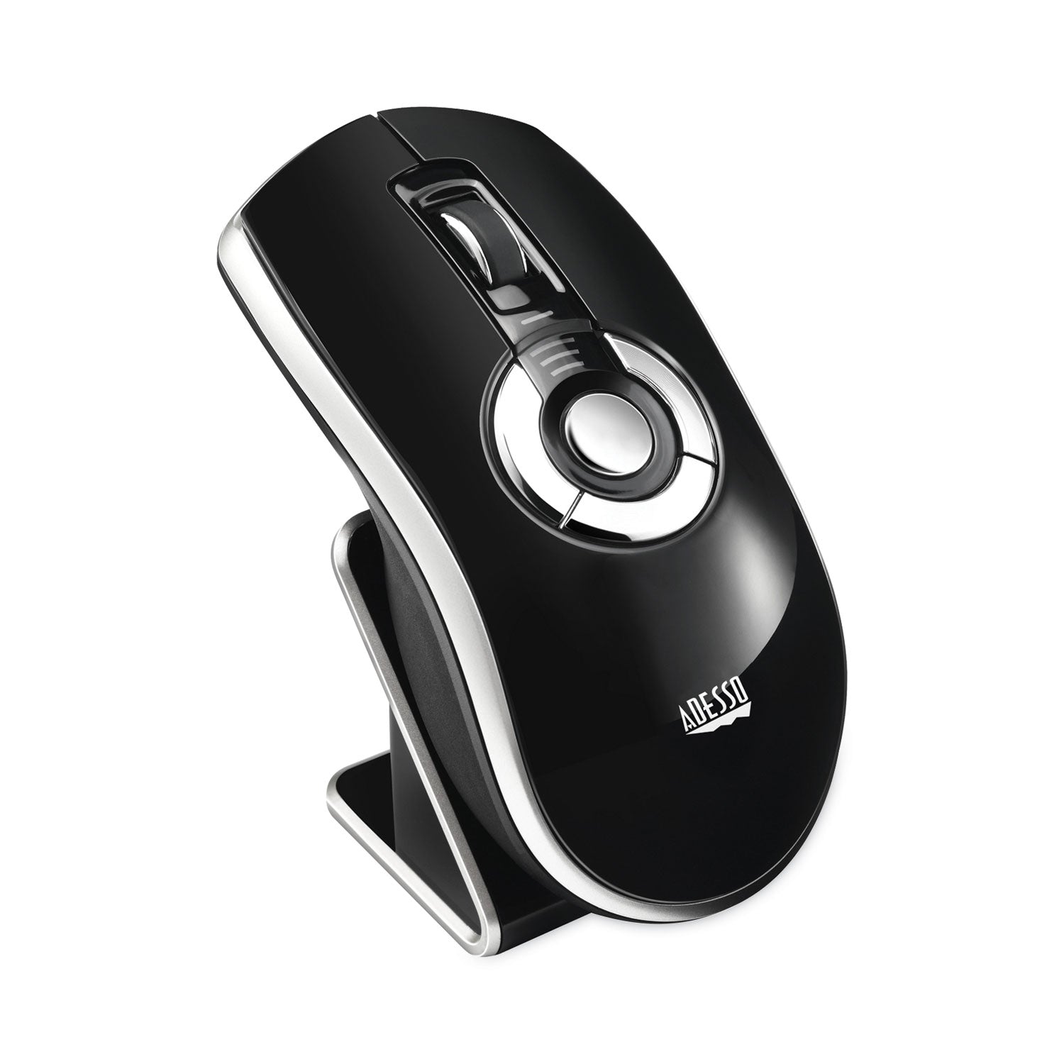 Adesso Air Mouse Elite Wireless Presenter Mouse - 2.4GHz RF 100ft Range, Ambidextrous Design, Ergonomic Black Presentation Remote for PowerPoint, Keynote - Perfect for Business Meetings, Classroom Teaching & Conference Presentations