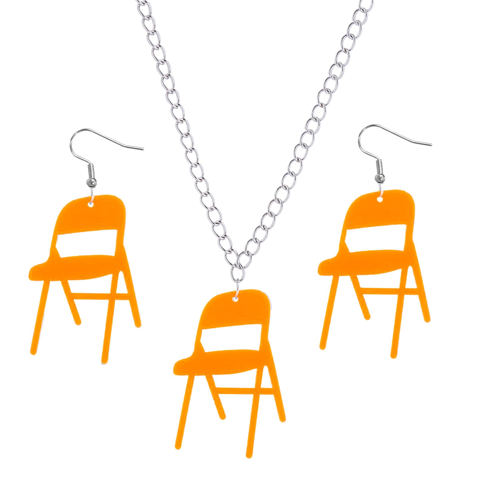 Kasmena 3Pcs Women's Chair-Shaped Jewelry Set - Elegant Chain Necklace & Matching Earrings | Perfect for Office Wear, Date Nights & Fashion Accessories