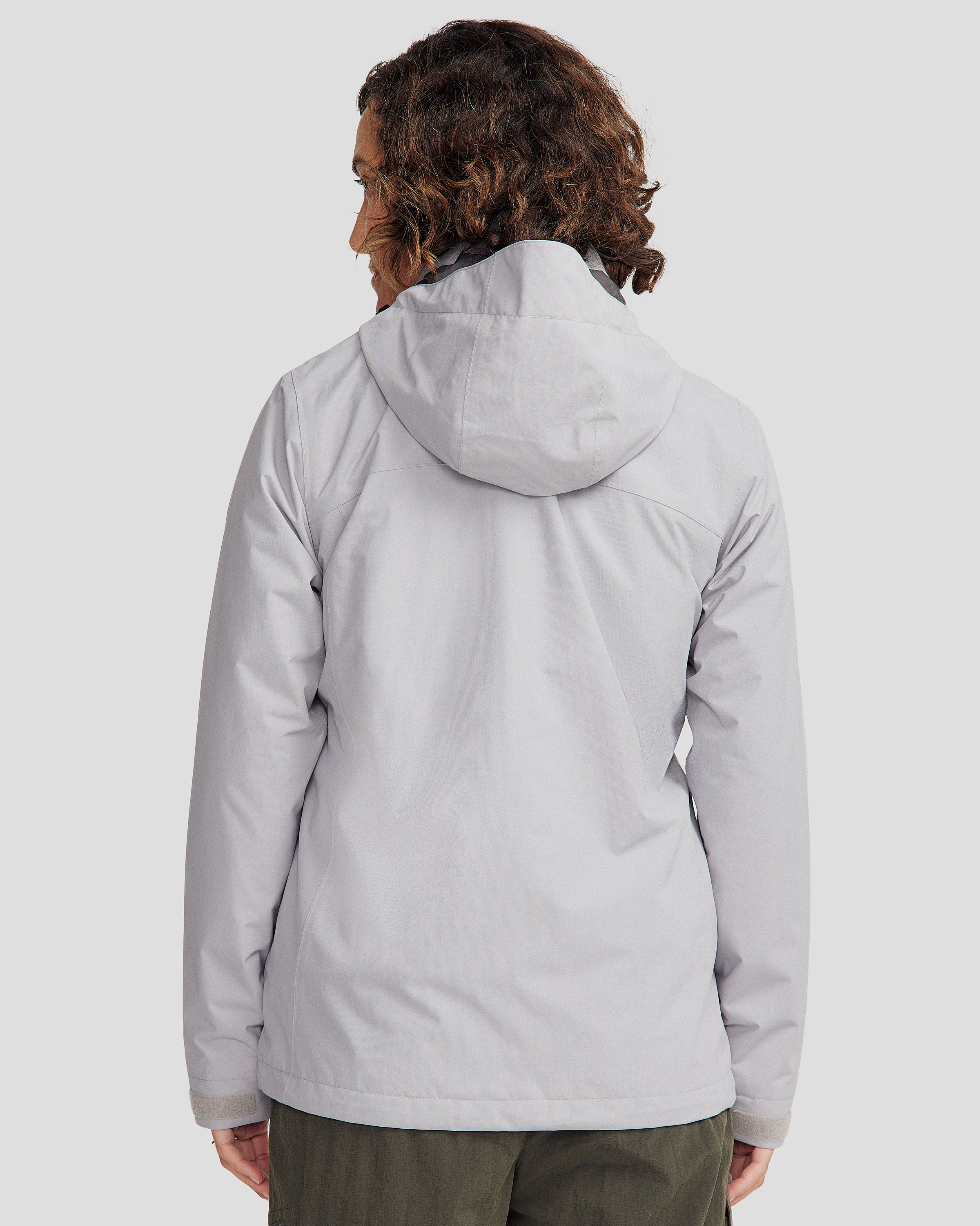 Andulo Women's Waterproof Rain Jacket v3 - Lightweight Windbreaker with Hood for Outdoor Hiking, Travel & Commuting - Light Haze