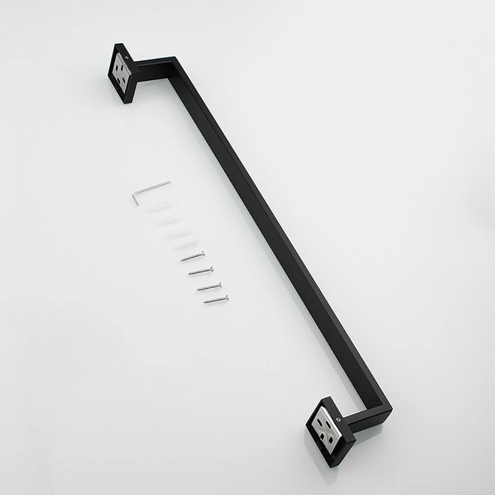 304 Stainless Steel Single Pole Towel Bar for Bathroom and Kitchen, 60.5cm Wall Mounted Hanging Towel Rack with Matte Black Finish - Perfect for Small Spaces, Modern Homes & Spa-Like Bathroom Decor