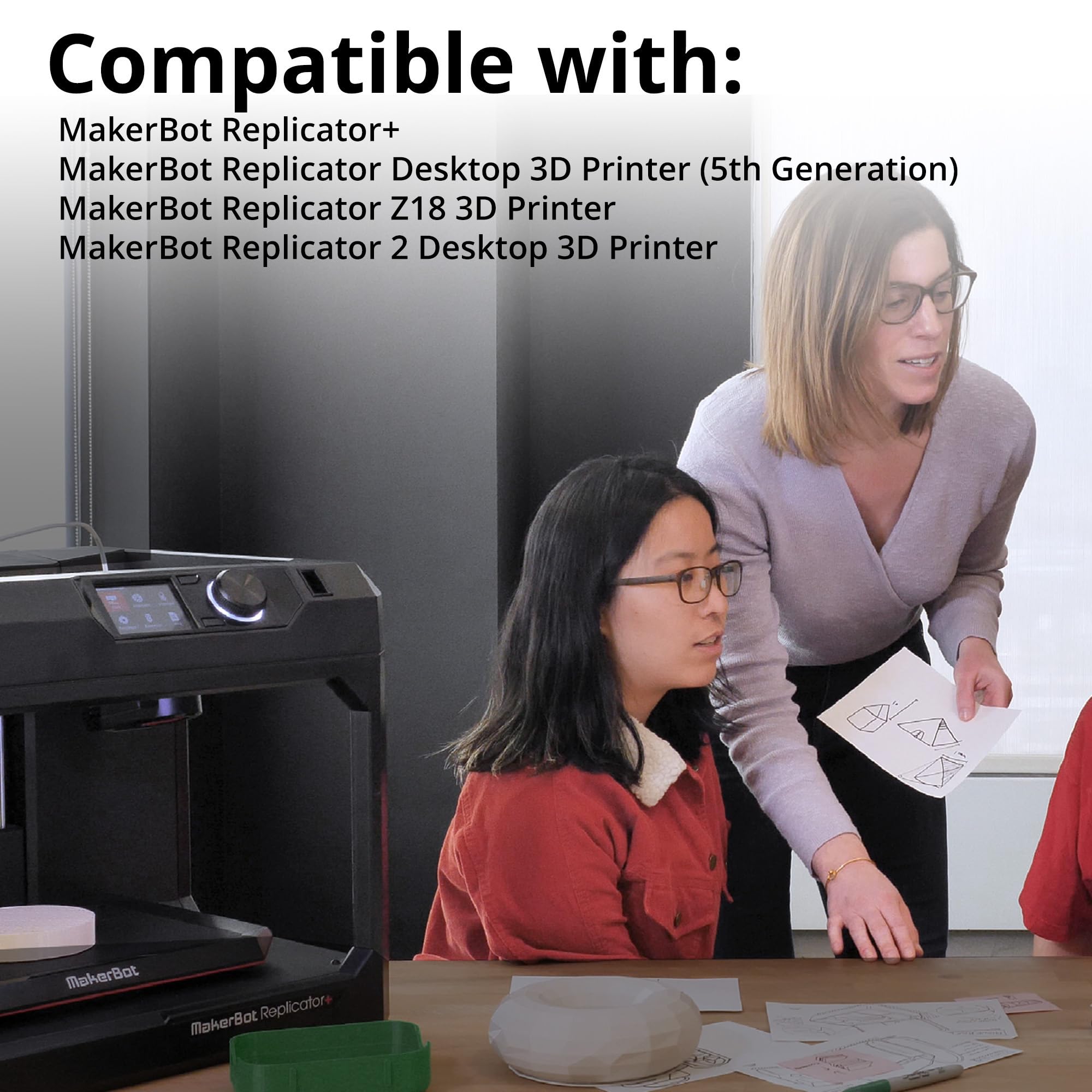 MakerBot PLA 3D Printing Filament - 1.75mm, 1kg Spool, Compatible with Replicator+ & 5th Generation 3D Printers (Cool Gray) - Ideal for Prototyping, DIY Projects & Educational Use