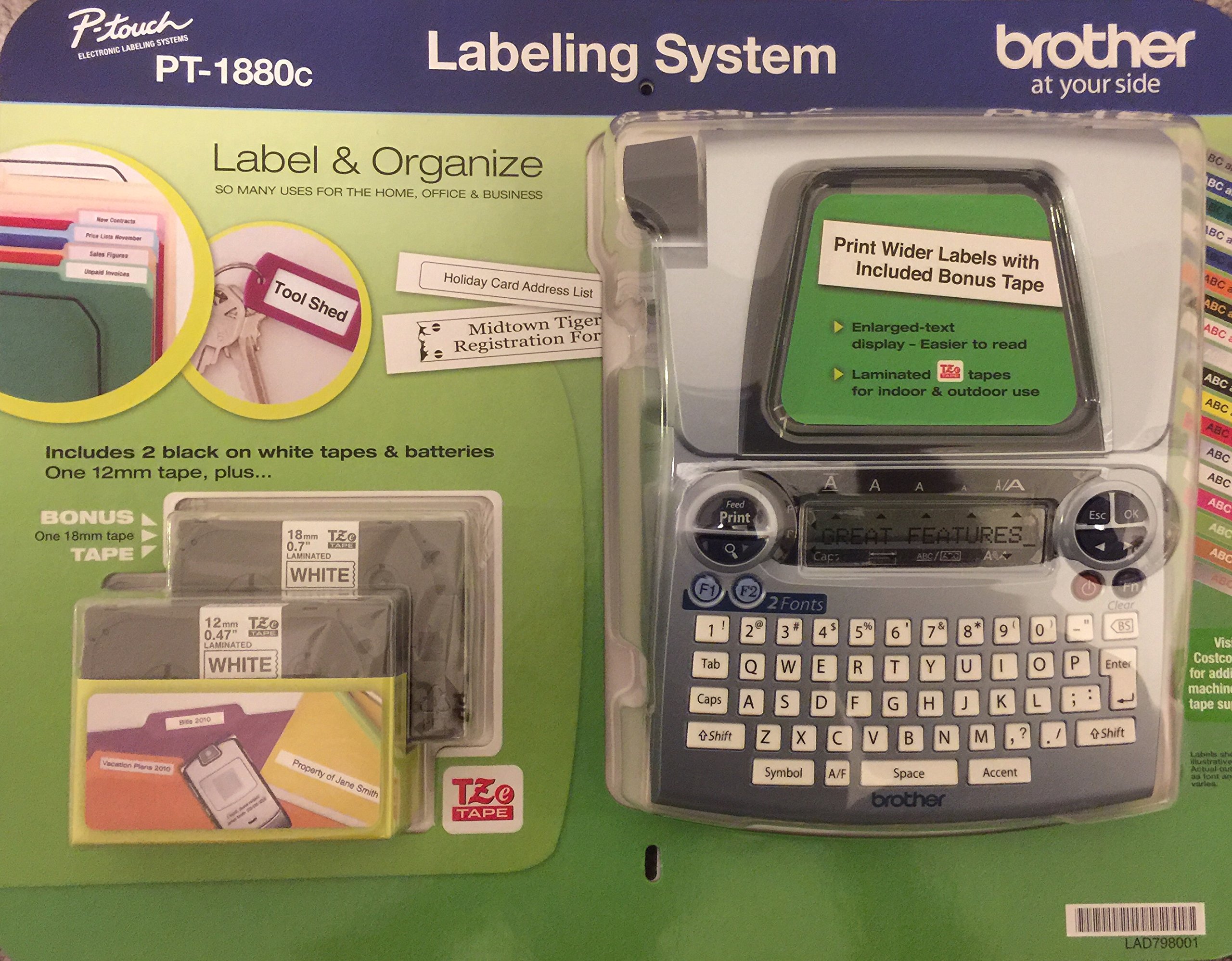 Brother PT1880C P-Touch Label Maker - Portable Labeling System for Home & Office Organization | Perfect for Files, Cables, Storage Boxes & DIY Projects