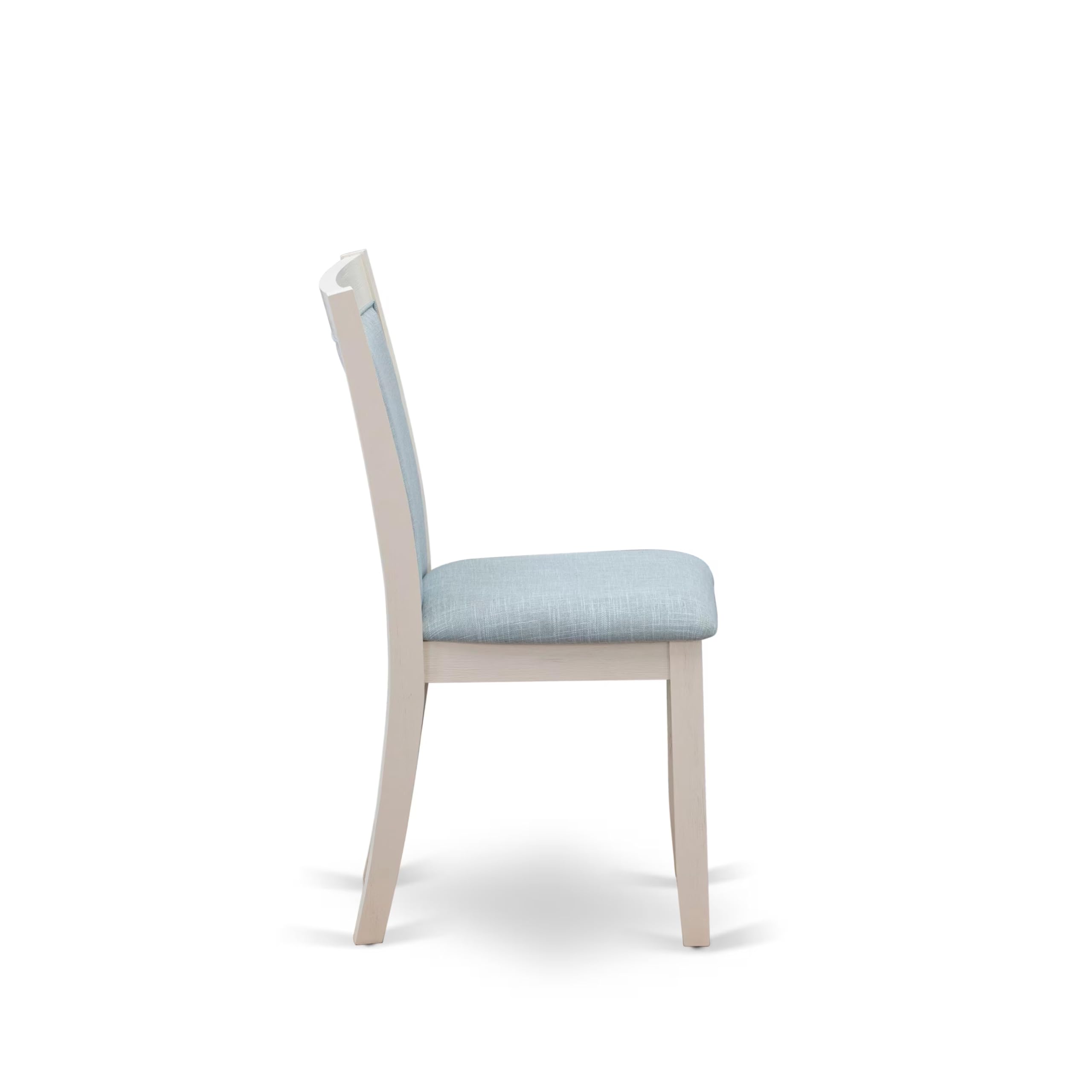 East West Furniture 5-Piece Kitchen Table Set for 4 - 40x72 Inch Rectangle Dining Table with V-Legs & 4 Baby Blue Linen Fabric Parson Chairs, Multi-Color | Perfect for Small Dining Rooms, Breakfast Nooks, and Cozy Family Meals