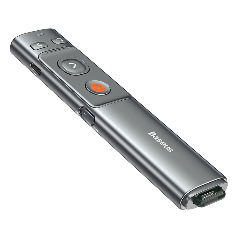 Baseus Wireless Presenter with Red Laser Pointer & Rechargeable Battery - Perfect for Business Meetings, Classroom Teaching & Remote Presentations