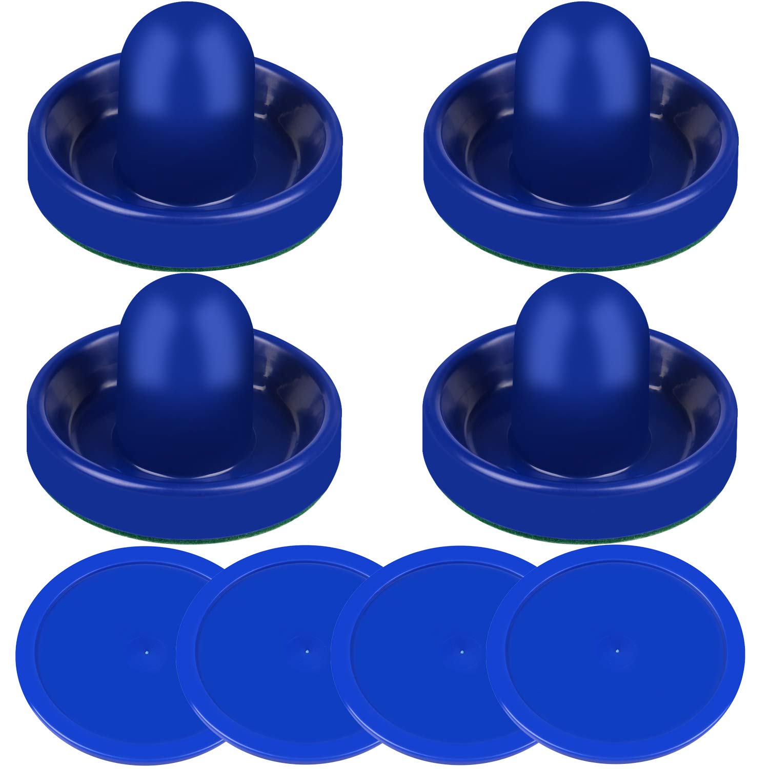 Air Hockey Paddles & Pucks Set - 4 Strikers & 4 Pucks for Game Tables - Perfect for Family Game Nights