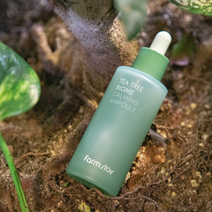 Farmstay Tea Tree Biome Calming Ampoule 50ml - Soothing Facial Serum for Acne-Prone Skin | Hydrating & Calming Treatment for Sensitive Skin | Perfect for Daily Skincare Routine & Post-Breakout Recovery