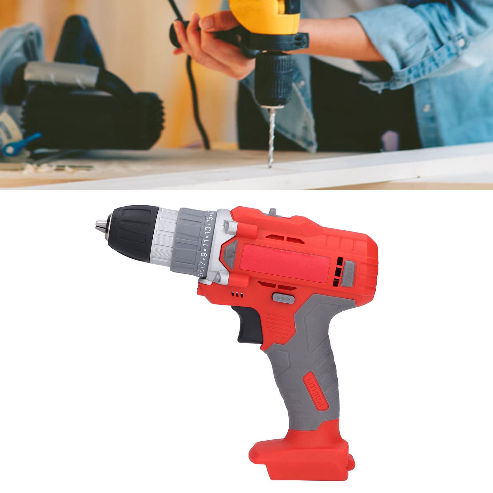 Dual Mode Cordless Electric Drill - 25 Torque Adjustable, Comfort Grip, Easy to Use for Home & Industrial Projects | Perfect for DIY, Woodworking, and Construction Tasks
