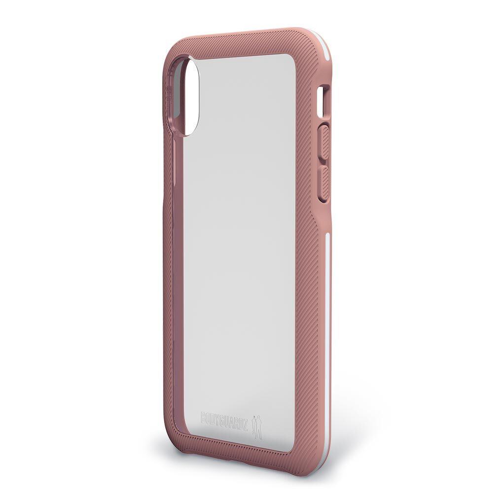 BodyGuardz TRAINR iPhone X/Xs Case - Slim Protective Rose White Cover with Shock Absorption | Perfect for Gym, Running & Outdoor Activities