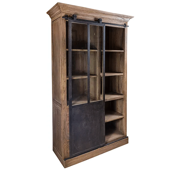 Rustic Barn Sliding Door Single Cabinet - Farmhouse Style Kitchen Storage for Pantry, Bathroom & Laundry Room Organization