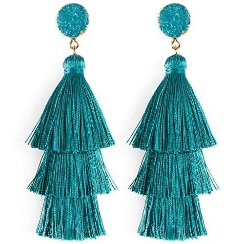 Three-layered Peacock Blue