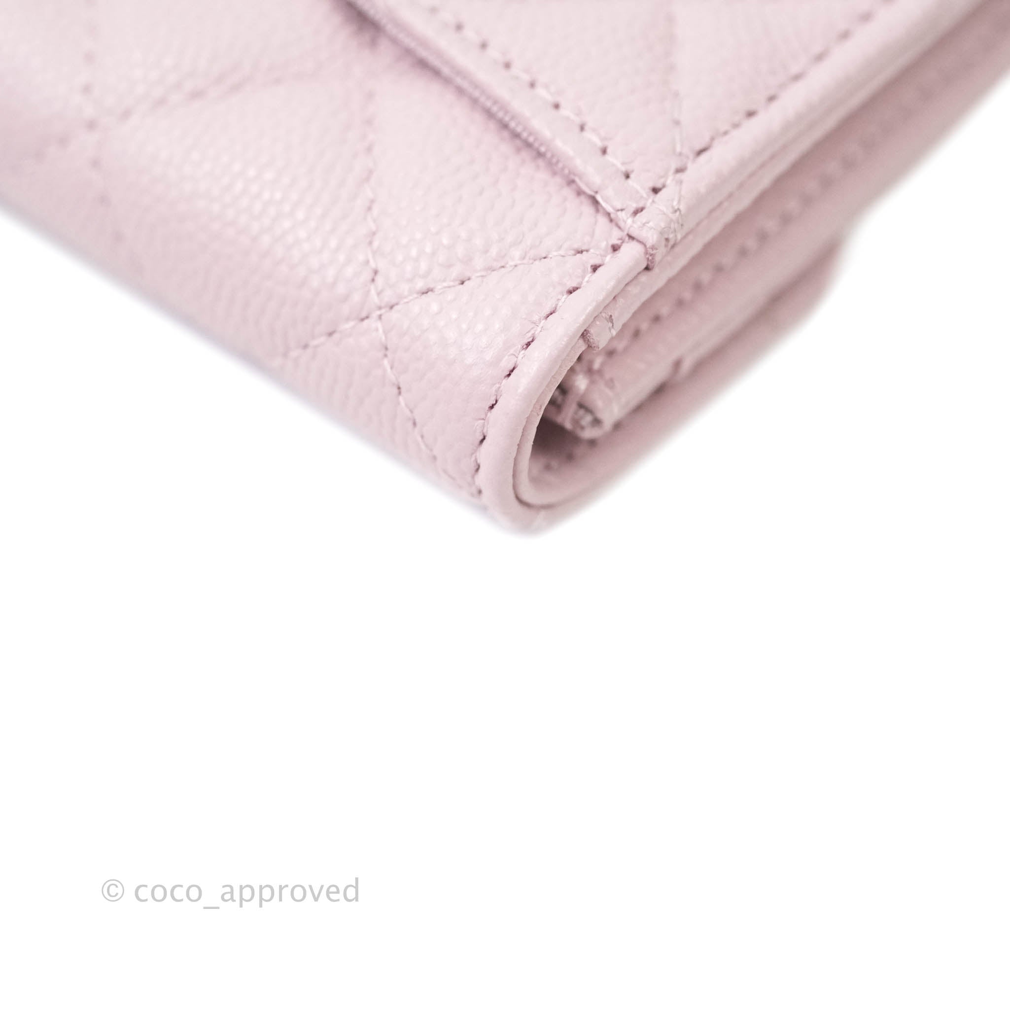 Chanel Caviar Quilted Flap Card Wallet in Lilac Rose Clair with Gold Hardware | 21S Collection | Perfect for Everyday Use & Luxury Gift Giving