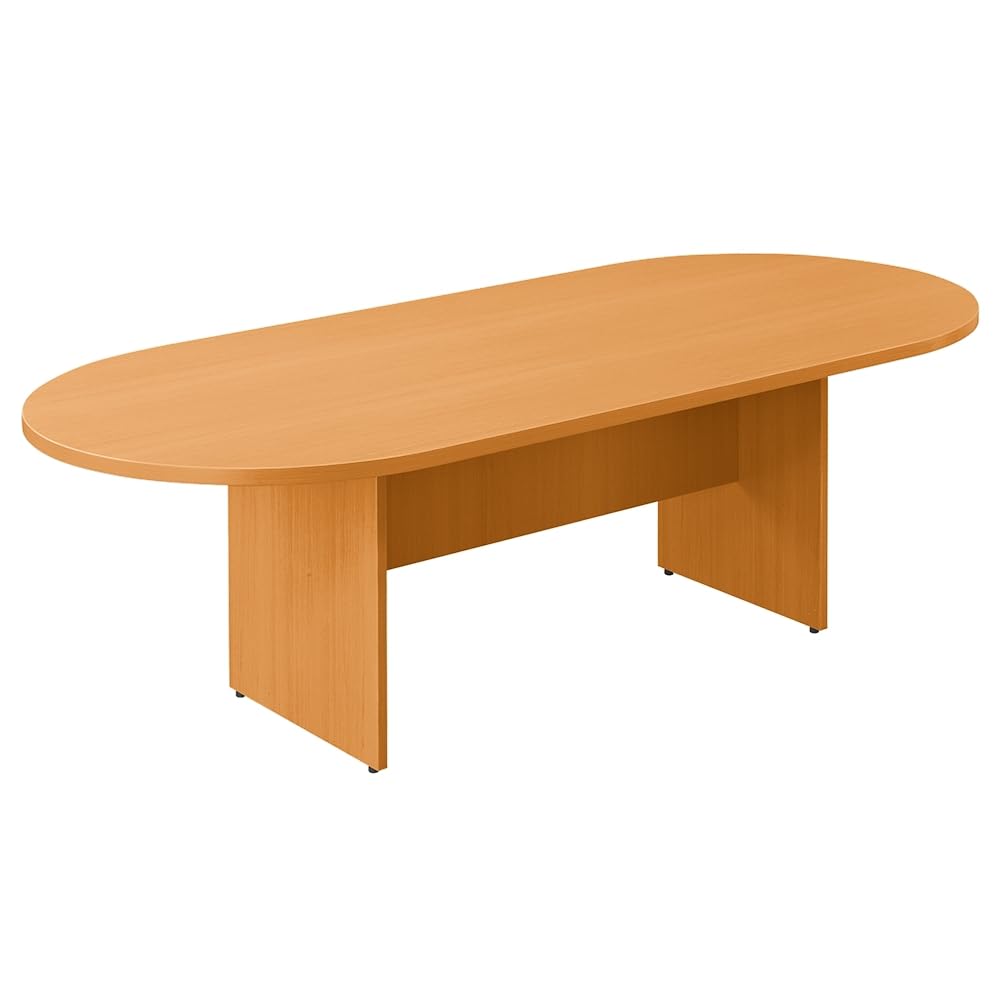 8 ft Conference Table with 8 Seats - Durable Mahogany Laminate Office Meeting Table for Conference Rooms & Training Sessions (44