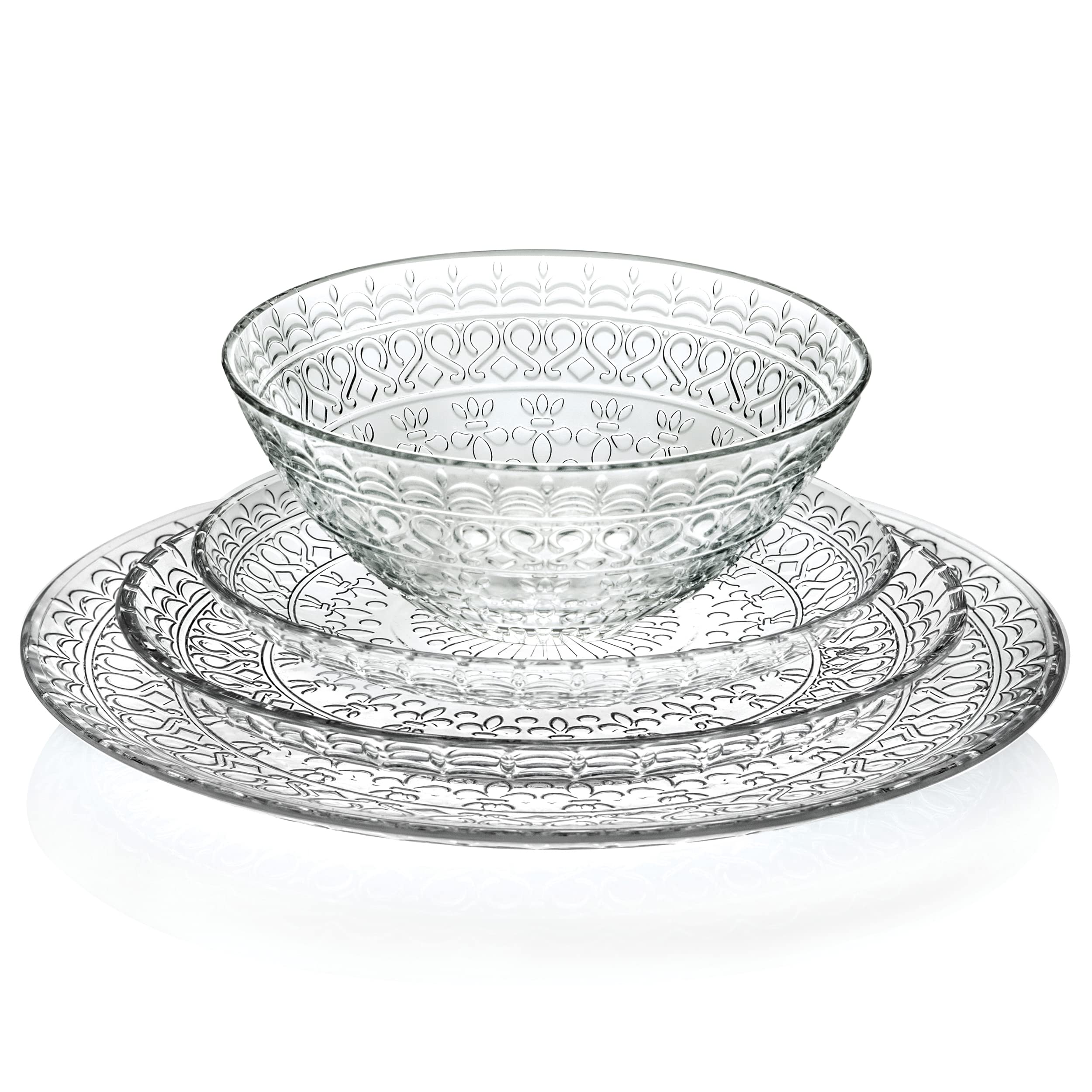 Elegant Modern Crystal Plates Set of 4 - 6.5