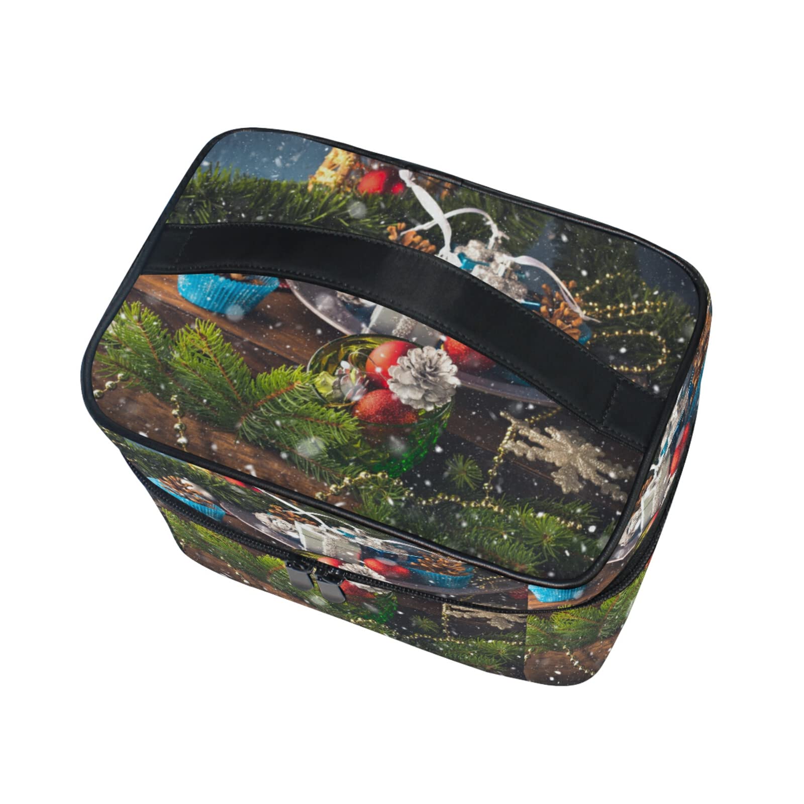 Elegant Christmas Tree Makeup Bag for Women - Waterproof Cosmetic & Toiletry Travel Organizer - Perfect Gift for Holidays, Travel, and Daily Use