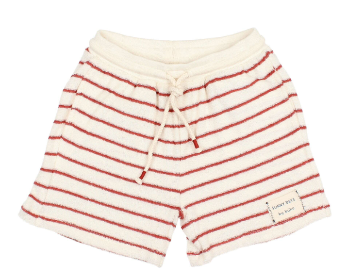 BUHO Terry Stripe Shorts for Toddlers (2-3 Years) - Soft & Comfortable Cotton Playwear for Boys & Girls - Perfect for Summer, Playtime & Outdoor Activities