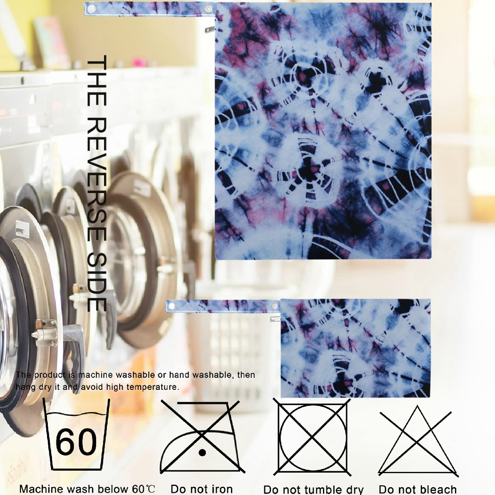 Visesunny Tie Dye Pattern 2Pcs Wet Bags with Zippered Pockets - Washable Reusable Roomy Diaper Bag for Travel, Beach, Daycare & Gym - Perfect for Storing Diapers, Wet Swimsuits, Dirty Clothes & Toiletries - Ideal for Moms, Swim Lessons & Sports Activities