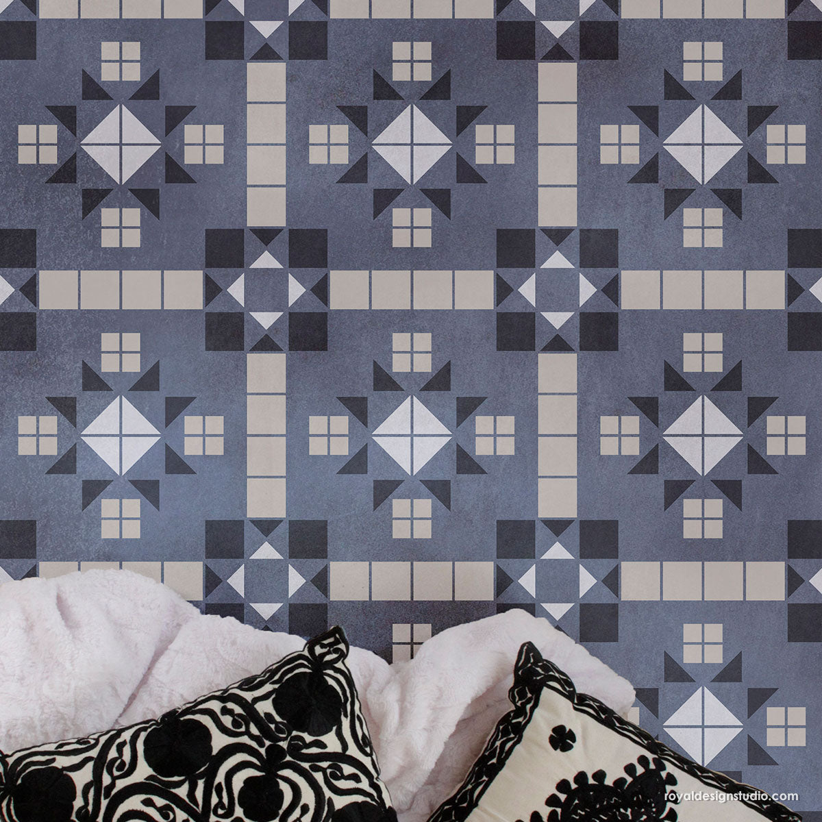 Premium Chelsea Mosaic Floor Tile - Large 12x12 Inch Porcelain Tiles for Bathroom, Kitchen Backsplash & Entryway Decor