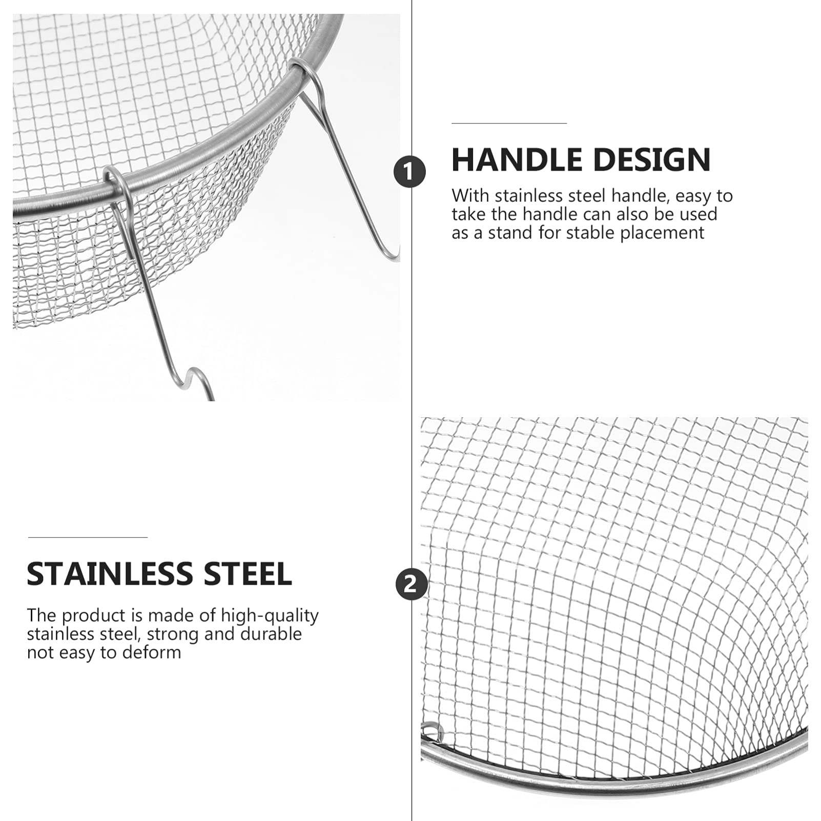 Stainless Steel Frying Basket for Food - 1pc Deep Fry Basket for Turkey, Desserts & Snacks - Perfect for Home Cooking, Restaurants & Outdoor BBQ
