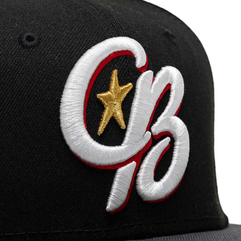 New Era x Politics Kannapolis Cannon Ballers 59FIFTY Fitted Hat - Black/Grey Snapback Baseball Cap for Men & Women - Perfect for Sports Fans, Streetwear Fashion, and Casual Outfits