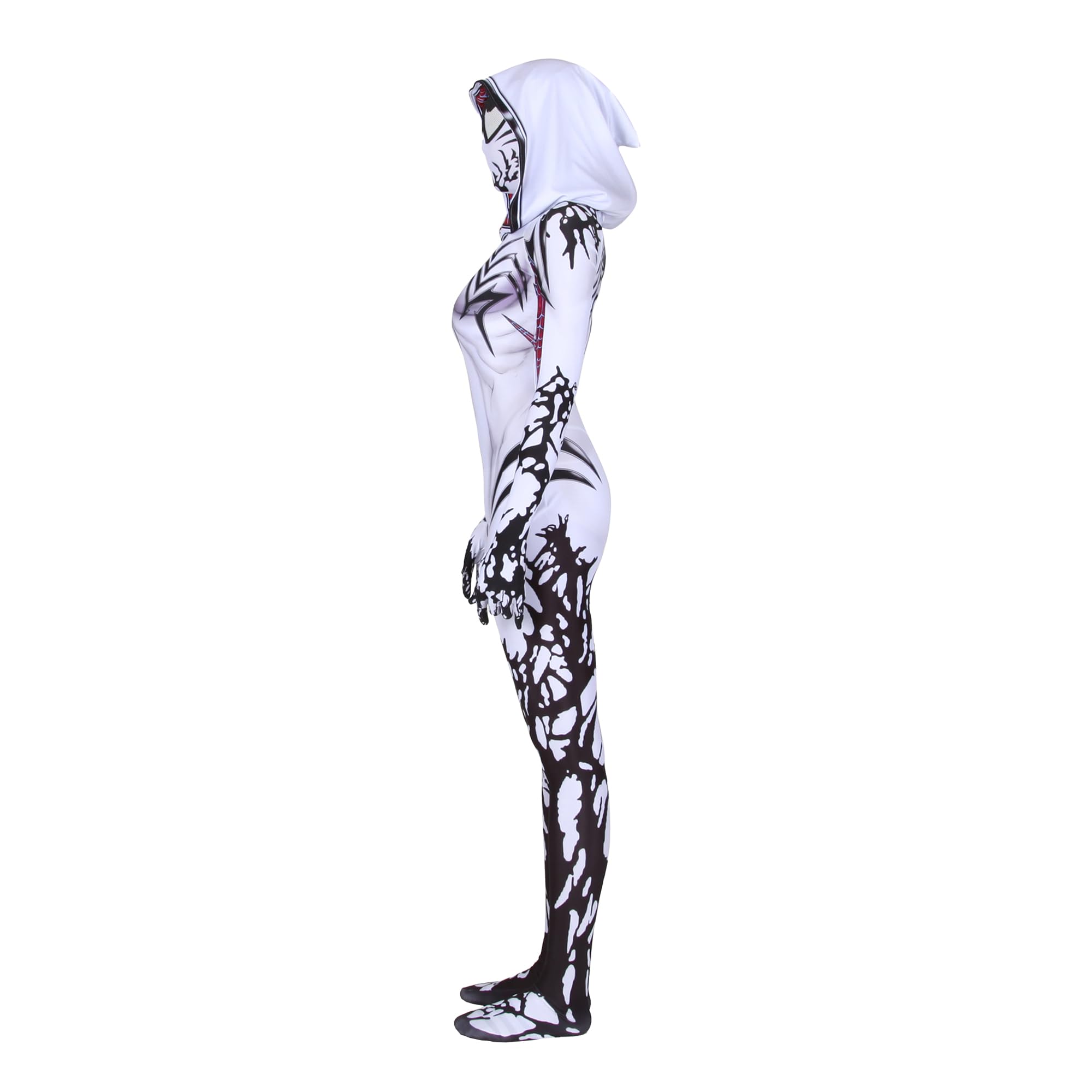 White Ghost Spider Costume for Adults - Full Body Jumpsuit & Bodysuit | Halloween Cosplay, Party Outfit, Scary Spider-Man Costume