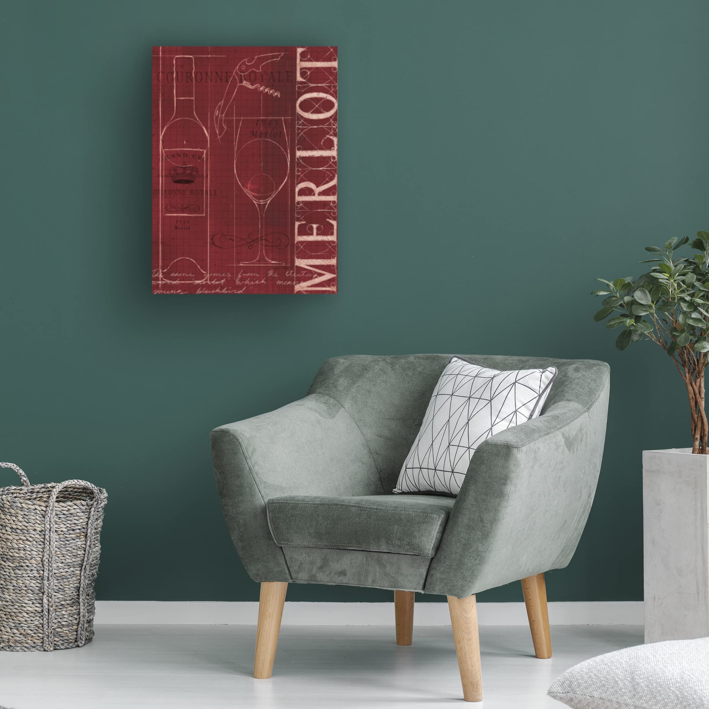 Trademark Fine Art 'Wine Blueprint II' Canvas Wall Art by Marco Fabiano - Perfect for Dining Room, Kitchen & Wine Cellar Decor