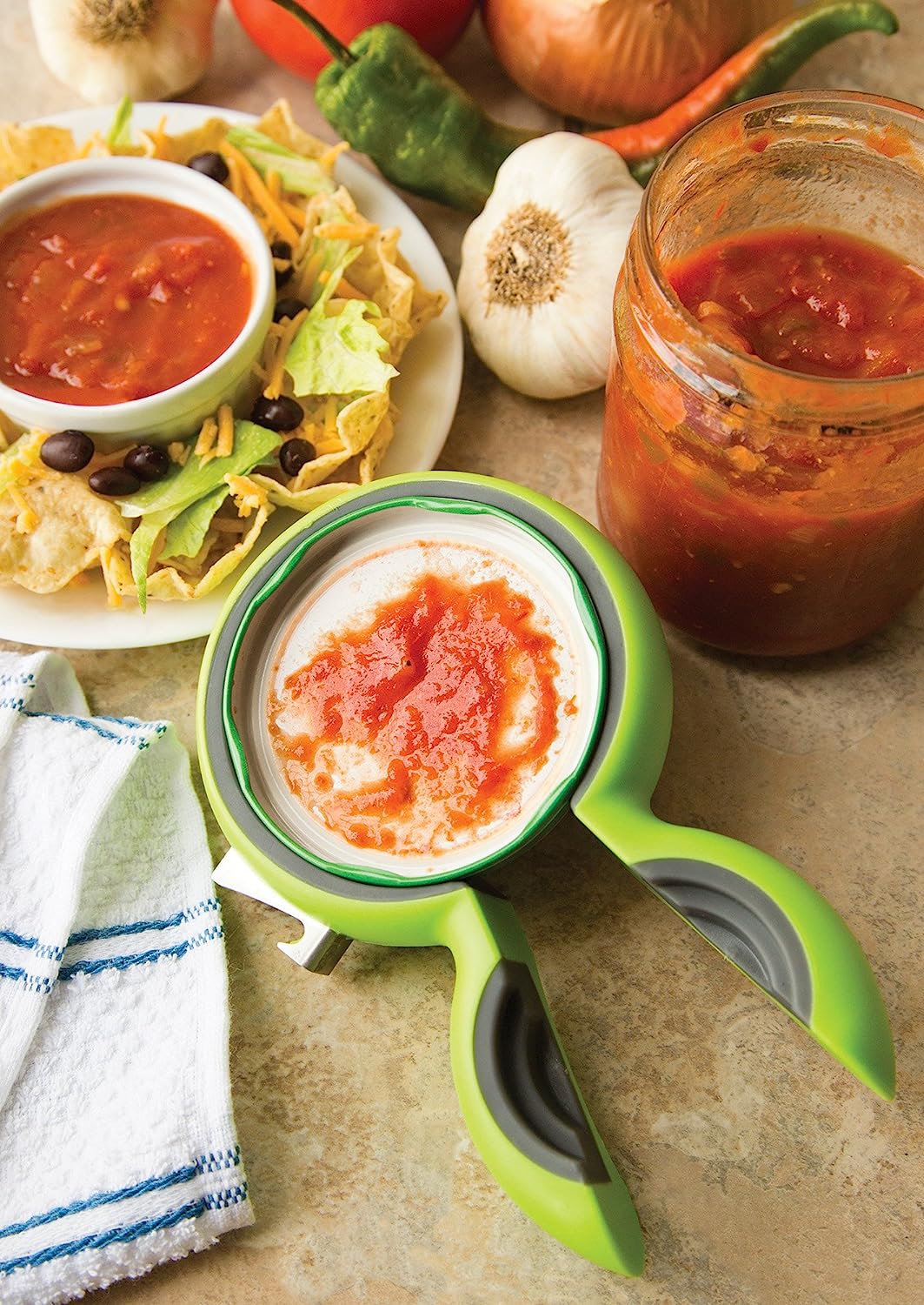 Fox Run Green Jar Opener and Bottle Opener - Easy Grip Kitchen Tool for Canning, Pickling & Home Brewing