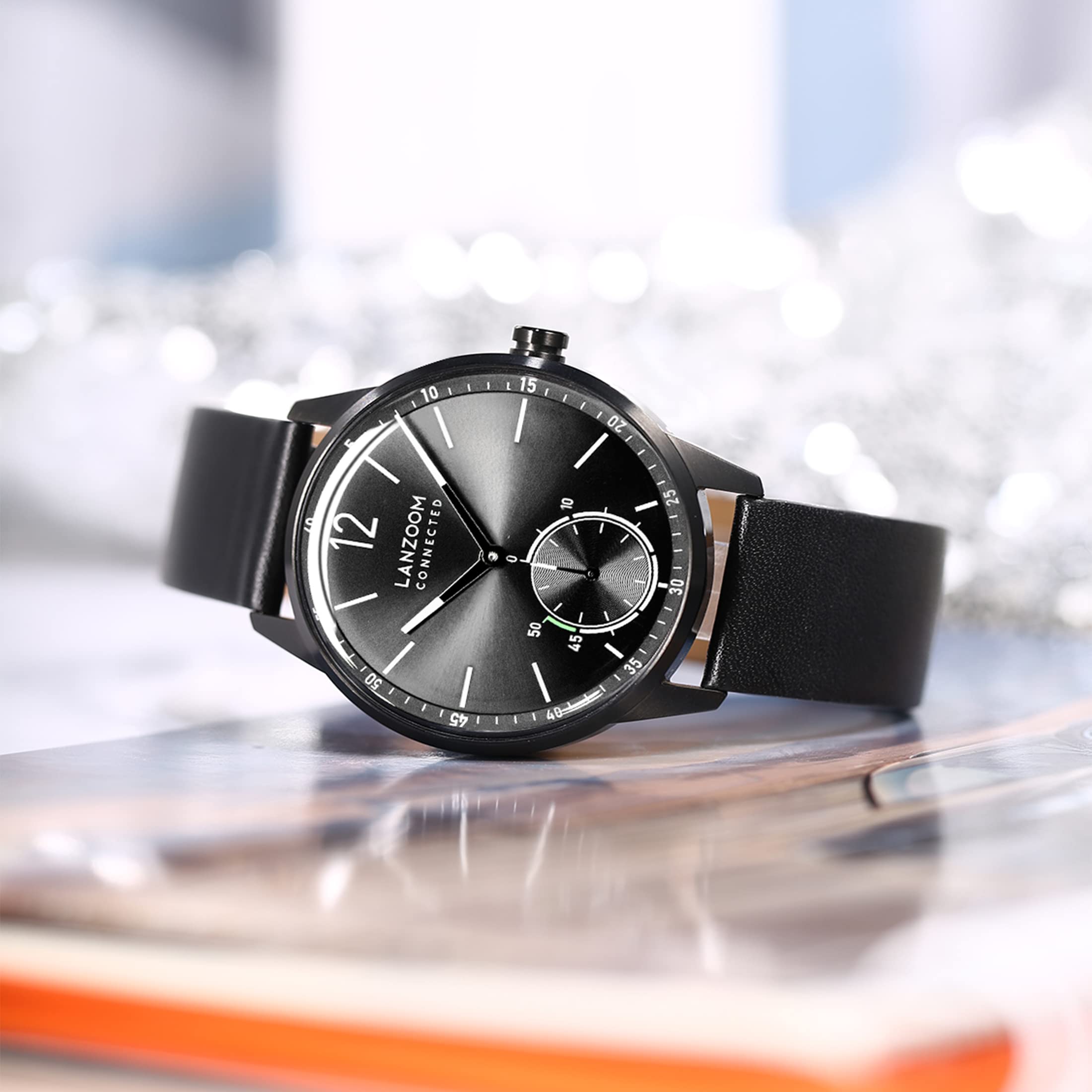 LANZOOM Men's Slim Minimalist Quartz Watch - Stainless Steel Case with Genuine Leather Strap, Water Resistant Dress Watch for Business, Casual & Formal Occasions - Perfect Gift for Father's Day, Valentine's Day, Anniversary, Birthday & Christmas