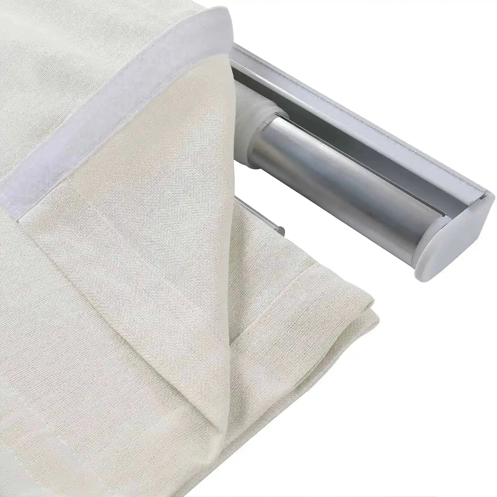 Ron Linen Cotton Herringbone Roman Shade - Cordless Window Treatment for Living Room, Bedroom & Office (Blackout/Sheer Options)