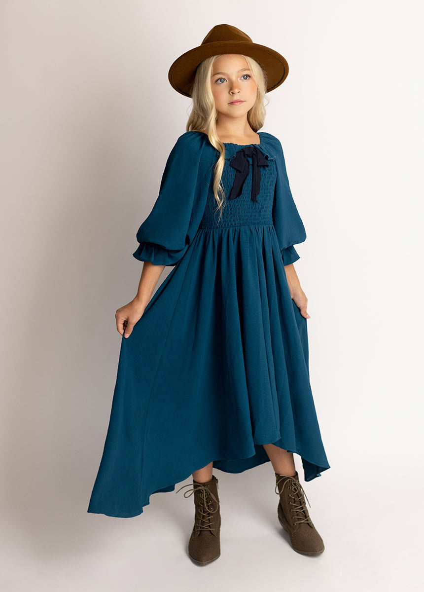 Odina Women's Floral Print Maxi Dress in Ocean Teal - Elegant Boho Summer Beach Dress for Vacation, Party & Casual Wear